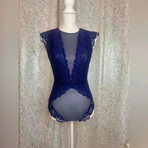NWT Lingerie navy blue bodysuit